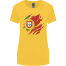Torn Portugal Flag Portugese Day Football Womens Wider Cut T-Shirt Yellow