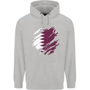 Torn Qatar Flag Qatari Day Football Childrens Kids Hoodie Sports Grey