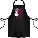 Torn Qatar Flag Qatari Day Football Cotton Apron 100% Organic Black