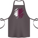 Torn Qatar Flag Qatari Day Football Cotton Apron 100% Organic Dark Grey