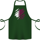 Torn Qatar Flag Qatari Day Football Cotton Apron 100% Organic Forest Green