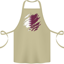 Torn Qatar Flag Qatari Day Football Cotton Apron 100% Organic Khaki