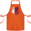 Torn Qatar Flag Qatari Day Football Cotton Apron 100% Organic Orange