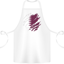 Torn Qatar Flag Qatari Day Football Cotton Apron 100% Organic White