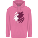 Torn Qatar Flag Qatari Day Football Mens 80% Cotton Hoodie Azelea