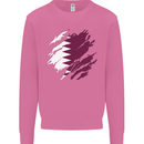 Torn Qatar Flag Qatari Day Football Mens Sweatshirt Jumper Azalea