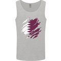 Torn Qatar Flag Qatari Day Football Mens Vest Tank Top Sports Grey