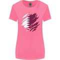 Torn Qatar Flag Qatari Day Football Womens Wider Cut T-Shirt Azalea