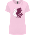Torn Qatar Flag Qatari Day Football Womens Wider Cut T-Shirt Light Pink