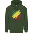 Torn Republic of the Congo Flag Day Football Childrens Kids Hoodie Forest Green