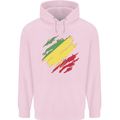 Torn Republic of the Congo Flag Day Football Childrens Kids Hoodie Light Pink