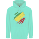 Torn Republic of the Congo Flag Day Football Childrens Kids Hoodie Peppermint
