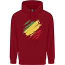 Torn Republic of the Congo Flag Day Football Childrens Kids Hoodie Red