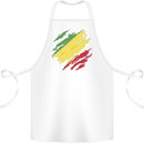 Torn Republic of the Congo Flag Day Football Cotton Apron 100% Organic White