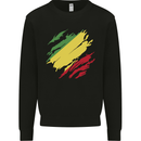 Torn Republic of the Congo Flag Day Football Kids Sweatshirt Jumper Black