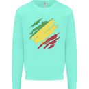 Torn Republic of the Congo Flag Day Football Kids Sweatshirt Jumper Peppermint