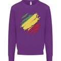Torn Republic of the Congo Flag Day Football Kids Sweatshirt Jumper Purple