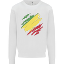Torn Republic of the Congo Flag Day Football Kids Sweatshirt Jumper White