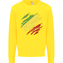 Torn Republic of the Congo Flag Day Football Kids Sweatshirt Jumper Yellow
