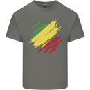 Torn Republic of the Congo Flag Day Football Kids T-Shirt Childrens Charcoal