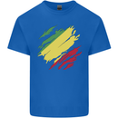 Torn Republic of the Congo Flag Day Football Kids T-Shirt Childrens Royal Blue
