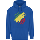Torn Republic of the Congo Flag Day Football Mens 80% Cotton Hoodie Royal Blue