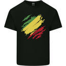 Torn Republic of the Congo Flag Day Football Mens Cotton T-Shirt Tee Top Black