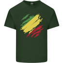 Torn Republic of the Congo Flag Day Football Mens Cotton T-Shirt Tee Top Forest Green
