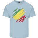 Torn Republic of the Congo Flag Day Football Mens Cotton T-Shirt Tee Top Light Blue