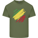 Torn Republic of the Congo Flag Day Football Mens Cotton T-Shirt Tee Top Military Green