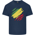 Torn Republic of the Congo Flag Day Football Mens Cotton T-Shirt Tee Top Navy Blue
