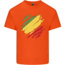 Torn Republic of the Congo Flag Day Football Mens Cotton T-Shirt Tee Top Orange