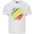 Torn Republic of the Congo Flag Day Football Mens Cotton T-Shirt Tee Top White
