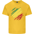 Torn Republic of the Congo Flag Day Football Mens Cotton T-Shirt Tee Top Yellow