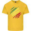 Torn Republic of the Congo Flag Day Football Mens Cotton T-Shirt Tee Top Yellow