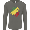 Torn Republic of the Congo Flag Day Football Mens Long Sleeve T-Shirt Charcoal