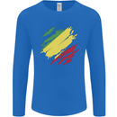 Torn Republic of the Congo Flag Day Football Mens Long Sleeve T-Shirt Royal Blue