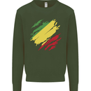 Torn Republic of the Congo Flag Day Football Mens Sweatshirt Jumper Forest Green
