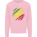 Torn Republic of the Congo Flag Day Football Mens Sweatshirt Jumper Light Pink
