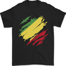 Torn Republic of the Congo Flag Day Football Mens T-Shirt 100% Cotton Black