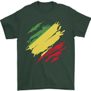 Torn Republic of the Congo Flag Day Football Mens T-Shirt 100% Cotton Forest Green