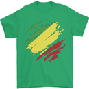 Torn Republic of the Congo Flag Day Football Mens T-Shirt 100% Cotton Irish Green