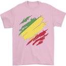 Torn Republic of the Congo Flag Day Football Mens T-Shirt 100% Cotton Light Pink