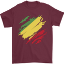 Torn Republic of the Congo Flag Day Football Mens T-Shirt 100% Cotton Maroon
