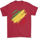 Torn Republic of the Congo Flag Day Football Mens T-Shirt 100% Cotton Red