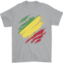 Torn Republic of the Congo Flag Day Football Mens T-Shirt 100% Cotton Sports Grey