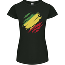 Torn Republic of the Congo Flag Day Football Womens Petite Cut T-Shirt Black