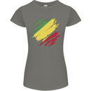 Torn Republic of the Congo Flag Day Football Womens Petite Cut T-Shirt Charcoal