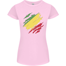 Torn Republic of the Congo Flag Day Football Womens Petite Cut T-Shirt Light Pink