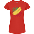 Torn Republic of the Congo Flag Day Football Womens Petite Cut T-Shirt Red